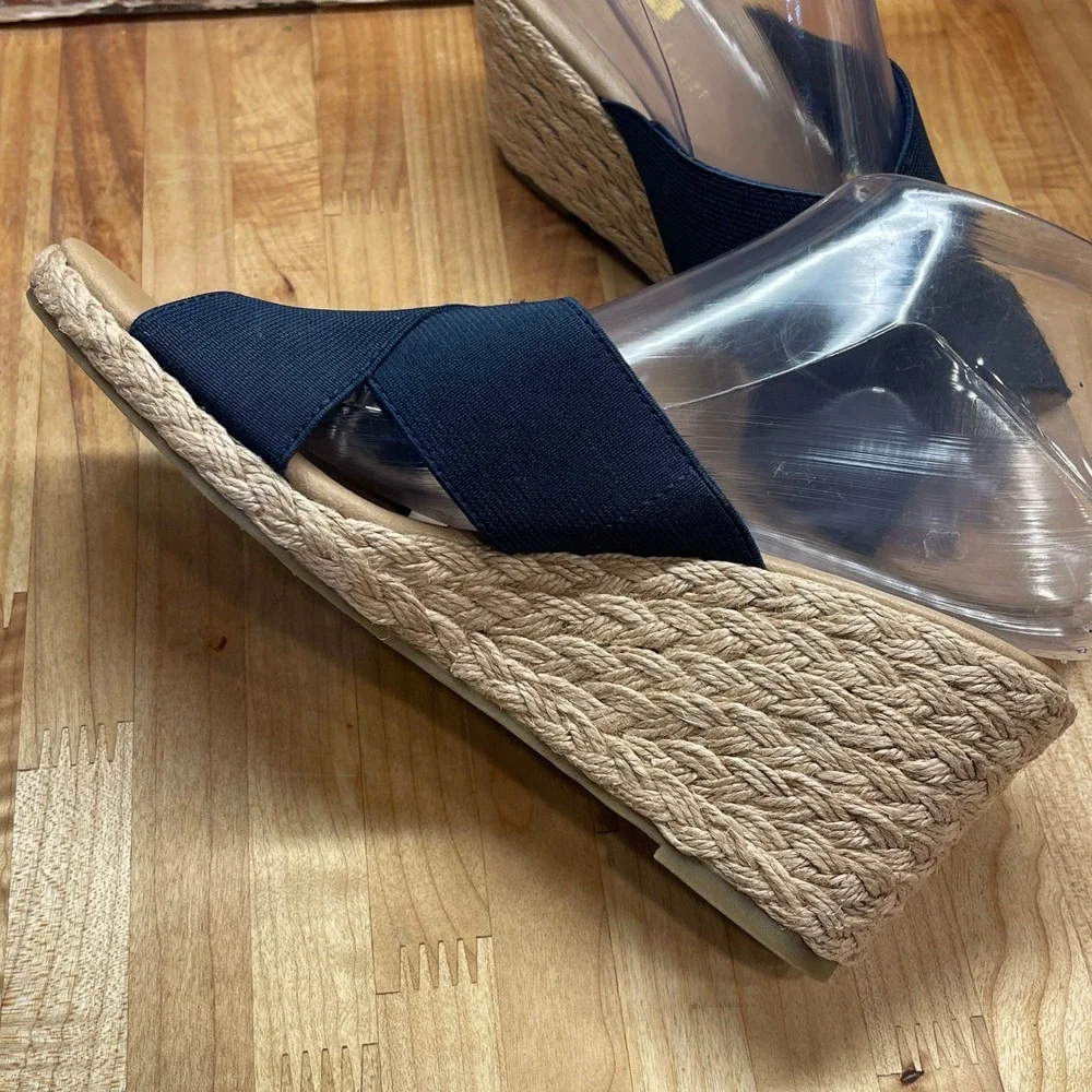 Tommy Bahama Suzette Navy Blue Espadrille Wedge Sandals Womens 8M PL251196 NEW